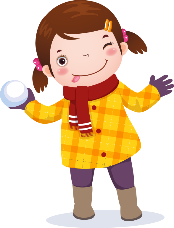 Niña tirando bola de nieve