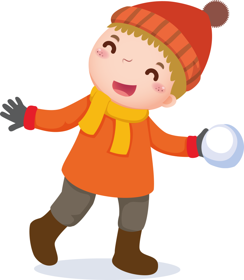 Niño tirando bola de nieva